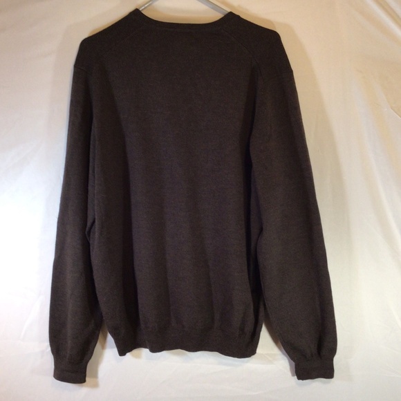 Brooks Brothers Men Merino Wool Brown Sweater Medium Classic Academia Old Money - Picture 2 of 7